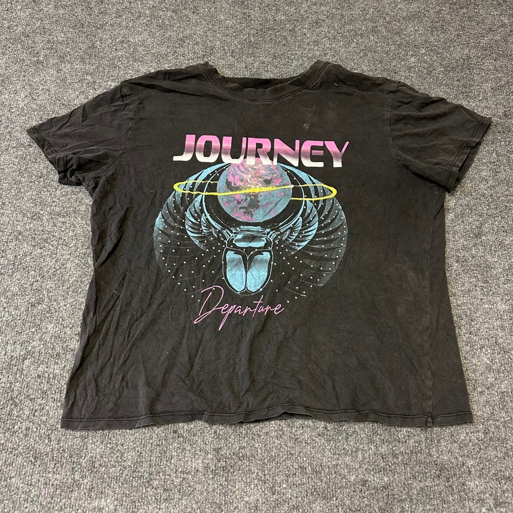 Journey T-Shirt Womens Size XL Black Departure Band Graphic Boxy Fit Tee